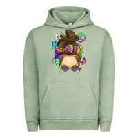 Pigment Oil Green messy bun tie dye Urban Hoodie - RanaPortraitStore