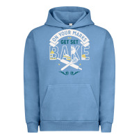 Pigment Pebble Blue on your marks get set bake Urban Hoodie - artisFamous