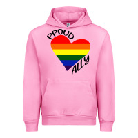Fuchsia Pink proud ally lgbt heart gay pride month Urban Hoodie - artisFamous