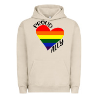 Pigment French Oak proud ally lgbt heart gay pride month Urban Hoodie - artisFamous