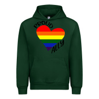 Forest Green proud ally lgbt heart gay pride month Urban Hoodie - artisFamous