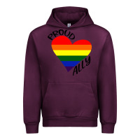 Mauve Wine proud ally lgbt heart gay pride month Urban Hoodie - artisFamous