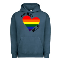Pigment Midnight Navy proud ally lgbt heart gay pride month Urban Hoodie - artisFamous