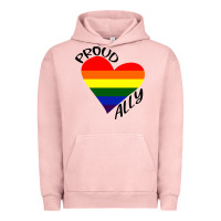 Pigment Salmon proud ally lgbt heart gay pride month Urban Hoodie - artisFamous