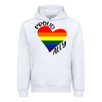 White proud ally lgbt heart gay pride month Urban Hoodie - artisFamous