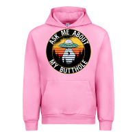 Fuchsia Pink ask me about my butthole ufo Urban Hoodie - artisFamous