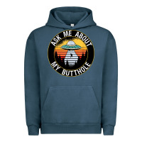 Pigment Midnight Navy ask me about my butthole ufo Urban Hoodie - artisFamous