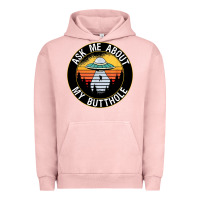 Pigment Salmon ask me about my butthole ufo Urban Hoodie - artisFamous