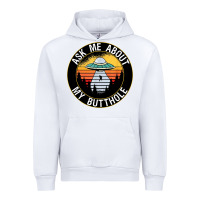 White ask me about my butthole ufo Urban Hoodie - artisFamous