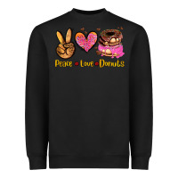 Black peace love donuts Heavyweight Sweatshirt - AdoDesignShop