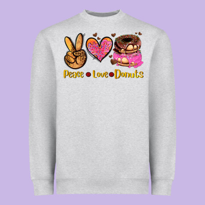 Peace Love Donuts Heavyweight Sweatshirt Designed By Adodesignshop