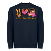 Navy peace love donuts Heavyweight Sweatshirt - AdoDesignShop