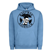 Pigment Pebble Blue knuckle sandwich Urban Hoodie - artisFamous