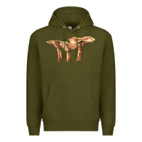 Army Green lactarius rufus mushroom Premium Hoodie - LillyAllenDesigns