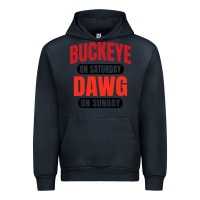 Navy buckeye on saturday Urban Hoodie - artisFamous