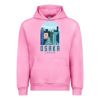 Fuchsia Pink Osaka Japan Urban Hoodie - artisFamous