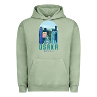 Pigment Oil Green Osaka Japan Urban Hoodie - artisFamous