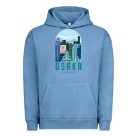 Pigment Pebble Blue Osaka Japan Urban Hoodie - artisFamous