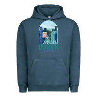 Pigment Midnight Navy Osaka Japan Urban Hoodie - artisFamous