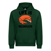 Forest Green crab life is relentless Urban Hoodie - artisFamous