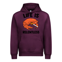 Mauve Wine crab life is relentless Urban Hoodie - artisFamous