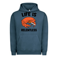 Pigment Midnight Navy crab life is relentless Urban Hoodie - artisFamous