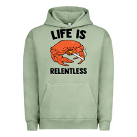 Pigment Oil Green crab life is relentless Urban Hoodie - artisFamous