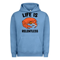 Pigment Pebble Blue crab life is relentless Urban Hoodie - artisFamous