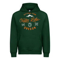 Forest Green crater lake oregon national park vintage retro Urban Hoodie - artisFamous