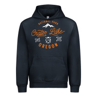 Navy crater lake oregon national park vintage retro Urban Hoodie - artisFamous