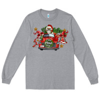 Heather Grey merry christmas truck gnomies Long Sleeve Tee - FaDigitalArtStudio