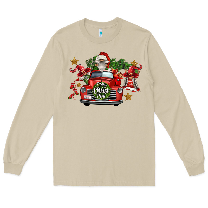 Merry Christmas Truck Gnomies Long Sleeve Tee by FaDigitalArtStudio | Teevron