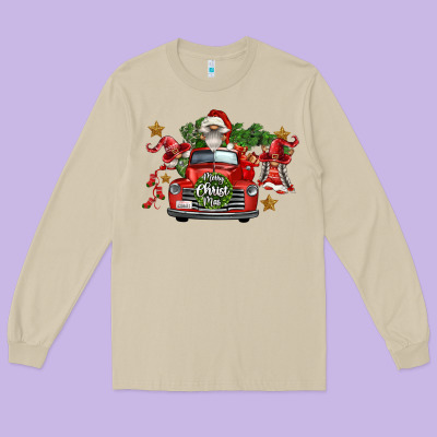 Merry Christmas Truck Gnomies Long Sleeve Tee Designed By Fadigitalartstudio