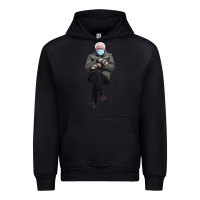 Black bernie sitting in the cold with mittens meme Urban Hoodie - artisFamous