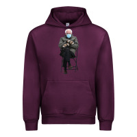 Mauve Wine bernie sitting in the cold with mittens meme Urban Hoodie - artisFamous