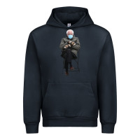 Navy bernie sitting in the cold with mittens meme Urban Hoodie - artisFamous
