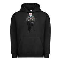 Pigment Black bernie sitting in the cold with mittens meme Urban Hoodie - artisFamous