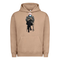 Pigment Burro bernie sitting in the cold with mittens meme Urban Hoodie - artisFamous