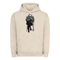Pigment French Oak bernie sitting in the cold with mittens meme Urban Hoodie - artisFamous