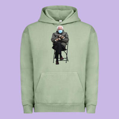Bernie Sitting In The Cold With Mittens Meme Urban Hoodie Designed By Artisfamous