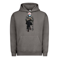 Pigment Tornado bernie sitting in the cold with mittens meme Urban Hoodie - artisFamous