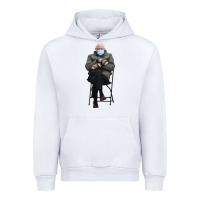 White bernie sitting in the cold with mittens meme Urban Hoodie - artisFamous