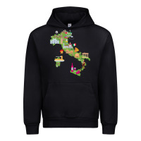 Black Italy map Urban Hoodie - artisFamous