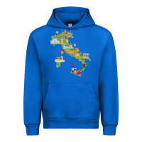 Cobalt Italy map Urban Hoodie - artisFamous