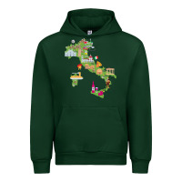 Forest Green Italy map Urban Hoodie - artisFamous