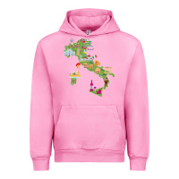 Fuchsia Pink Italy map Urban Hoodie - artisFamous