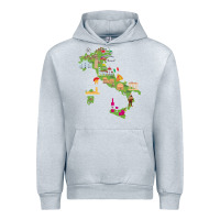 Heather Grey Italy map Urban Hoodie - artisFamous