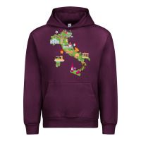 Mauve Wine Italy map Urban Hoodie - artisFamous