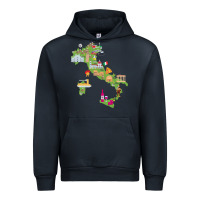 Navy Italy map Urban Hoodie - artisFamous