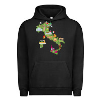 Pigment Black Italy map Urban Hoodie - artisFamous